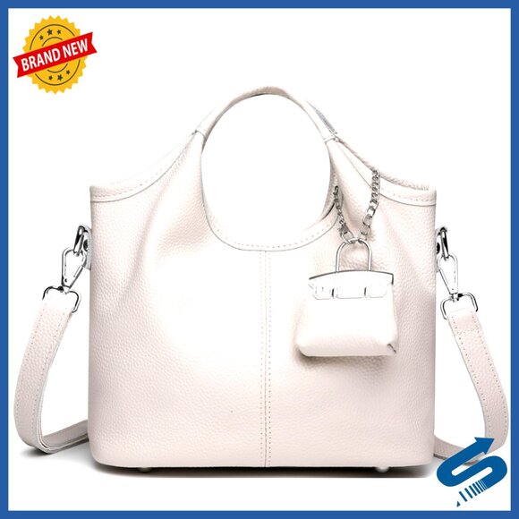 Genuine Leather Crossbody Bag Adjustable Strap Minimal Chic Everyday Handbag